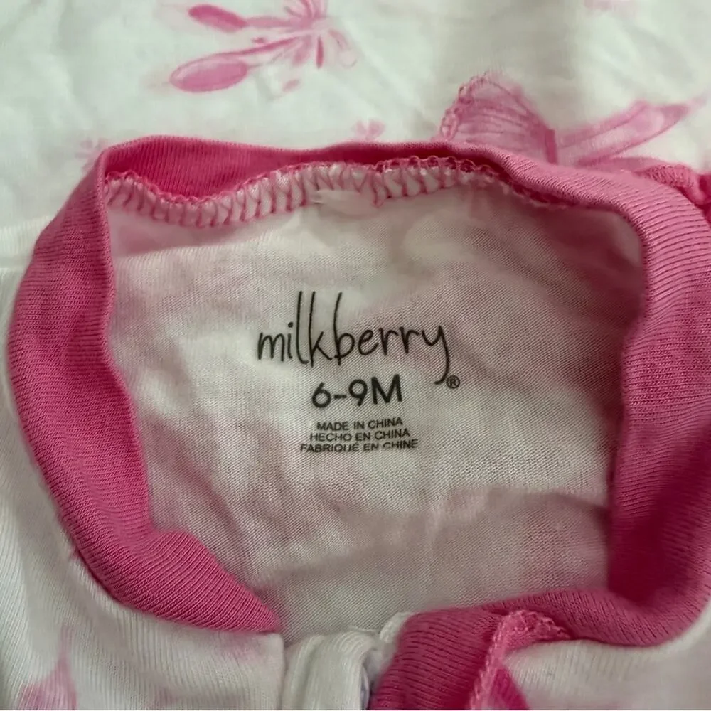 Mulberry Ruffle Zip Footie PJ Pajama Onesie Ballet Tutu white pink